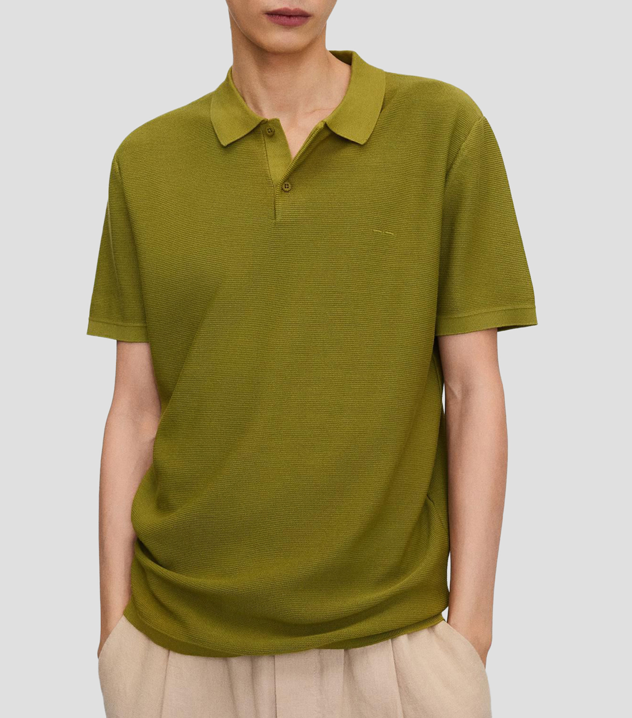 Playera tipo polo manga corta lisa Hombre